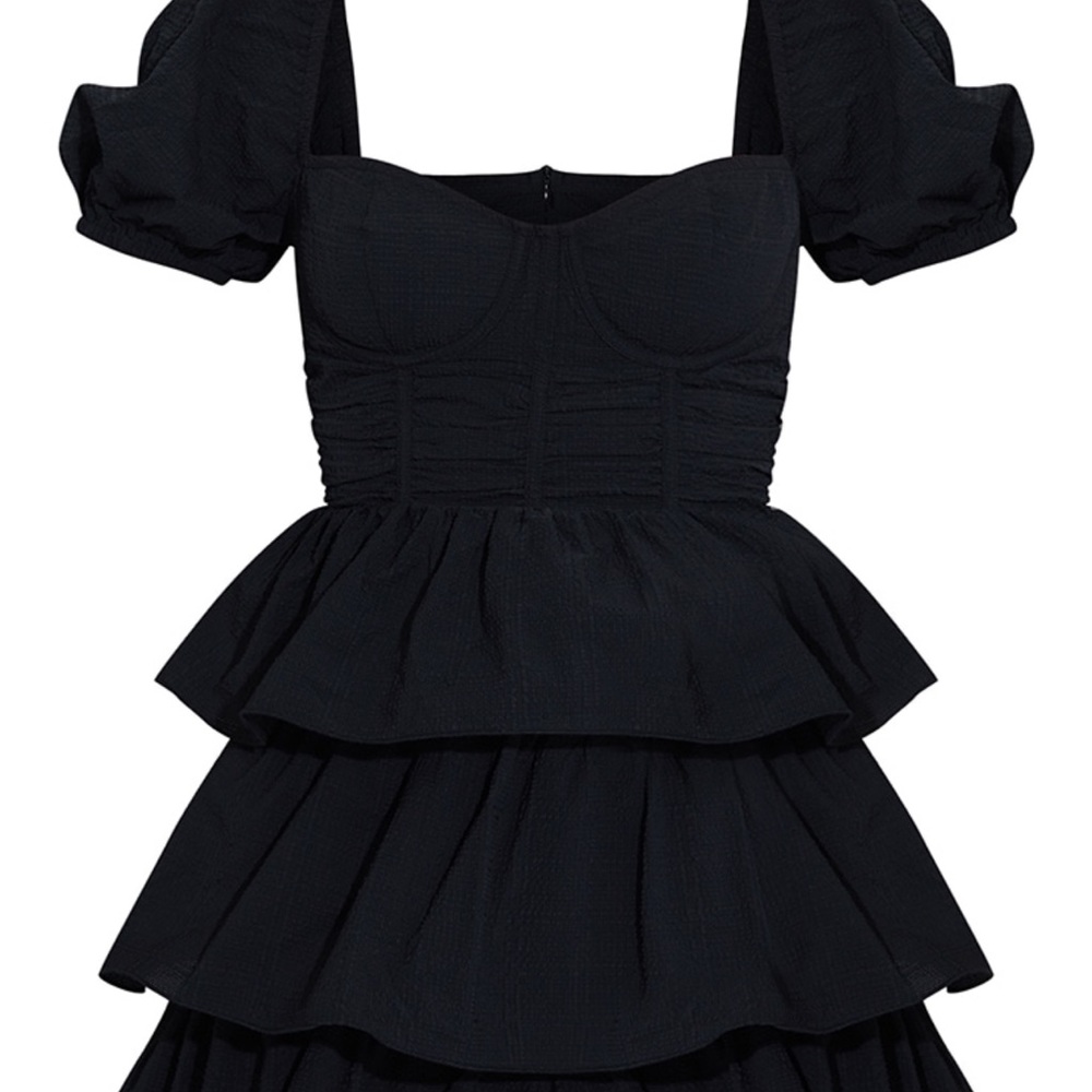 Fashion Nova mini black dress ruffles
